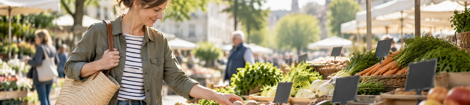Marktszene als Beispiel für Alltagssituationen