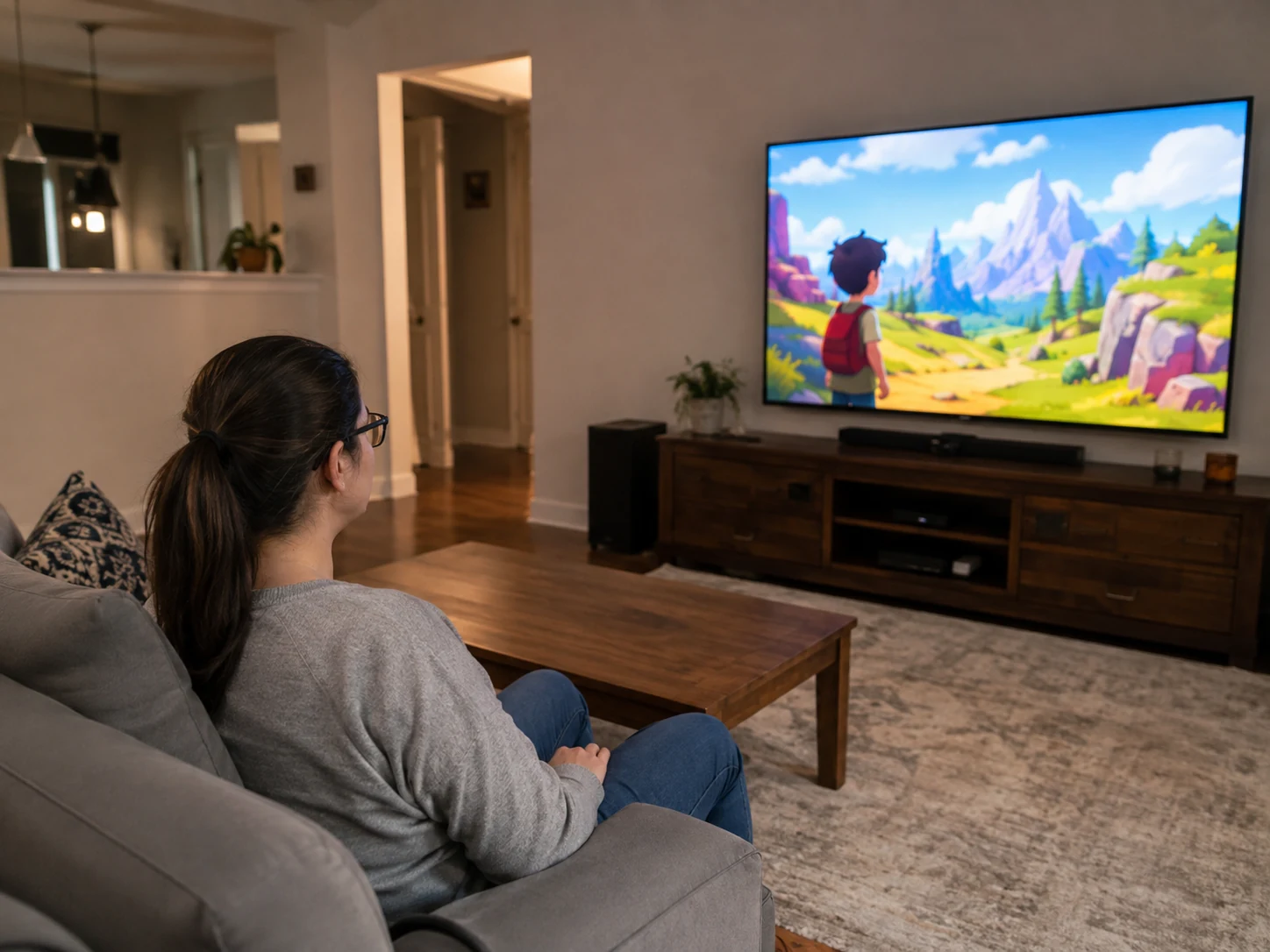 Fernsehabend im Wohnzimmer